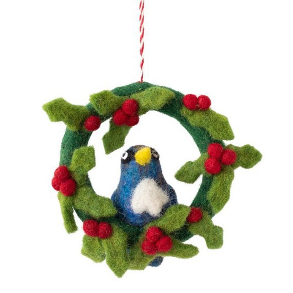 Tui in Wreath Christmas Decoration