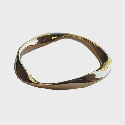 Twist Round Ring Gold on Sterling Silver