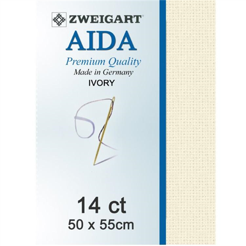 Zweigart Aida 14ct - Ivory 50 x 55cm