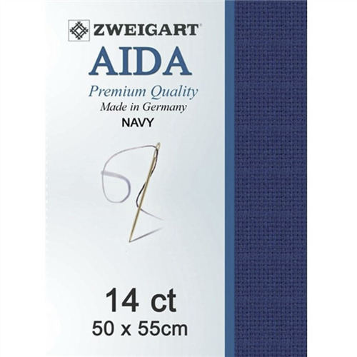 Zweigart Aida 14ct - Navy 50 x 55cm