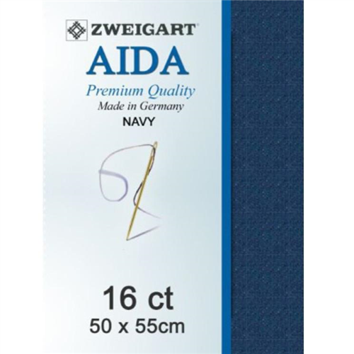 Zweigart Aida 16ct - Navy 50 x 55cm