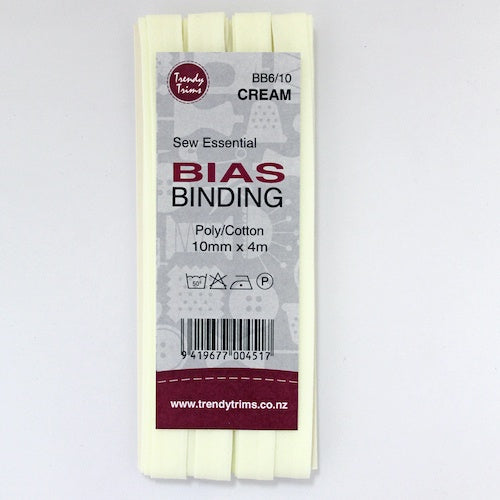 Bias Binding - Cream 10mm x 4m