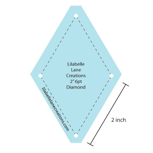 2" 6 Point Diamond Template in Acrylic