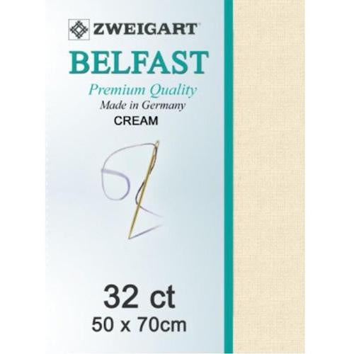 Zweigart Belfast Linen 32ct - Cream 50 x 70cm