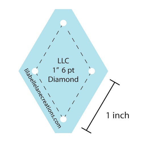 1" 6 Point Diamond Template in Acrylic