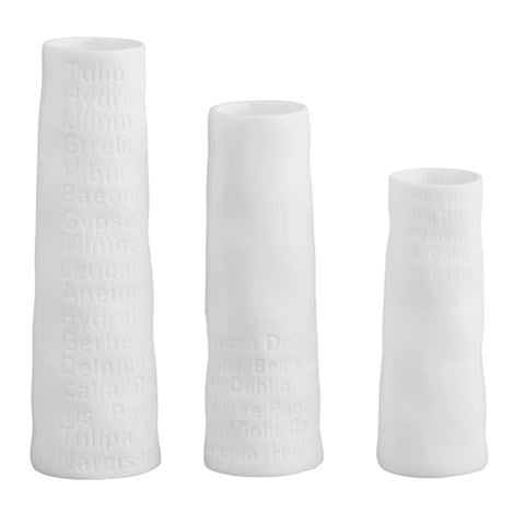 Porcelain Poetry Set of Three Vases