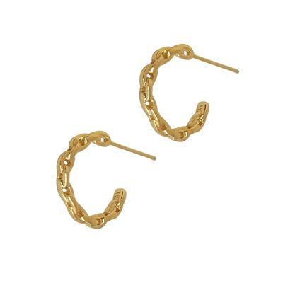 Selina Sterling Chain Link Hoop Earring Gold