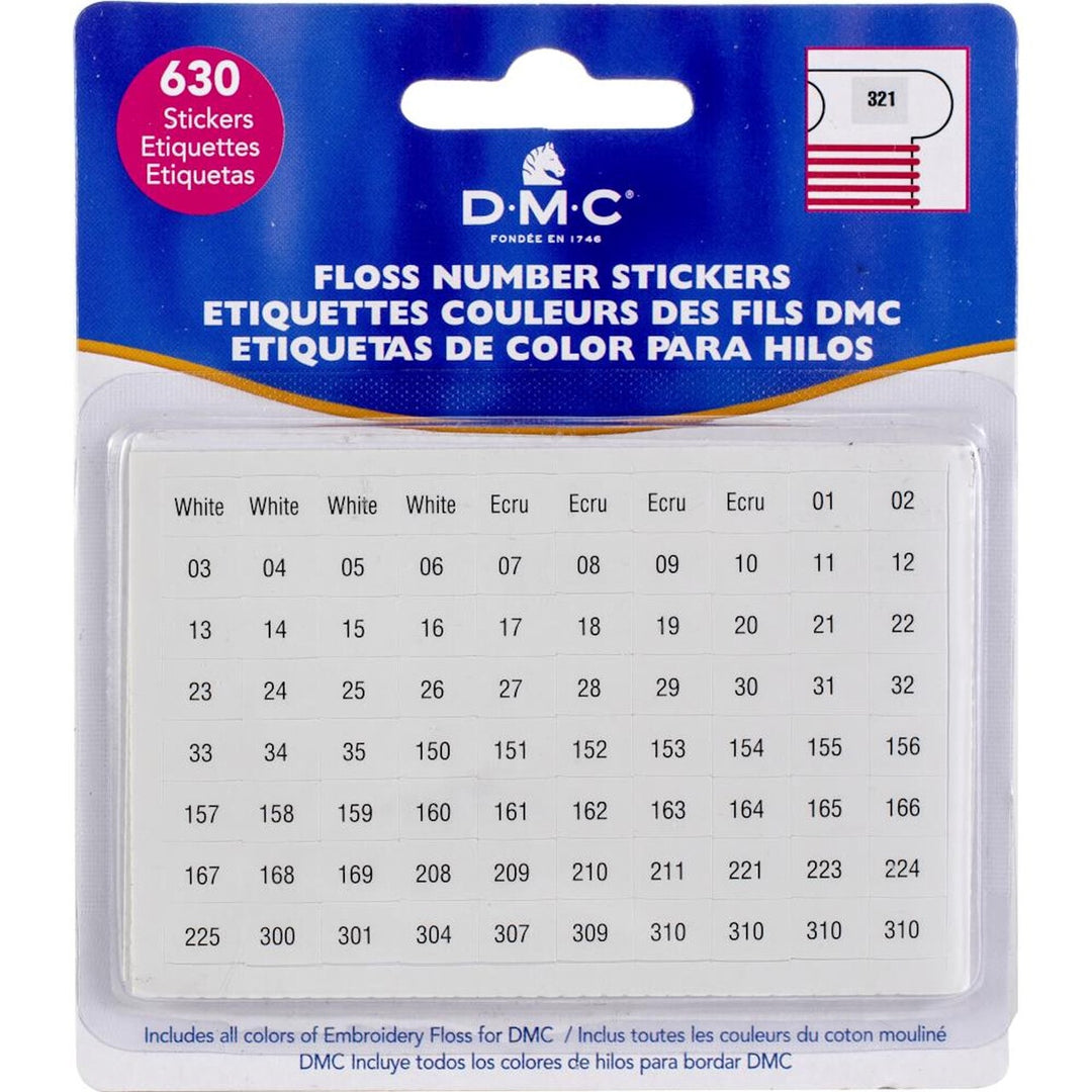 DMC Floss Number Stickers