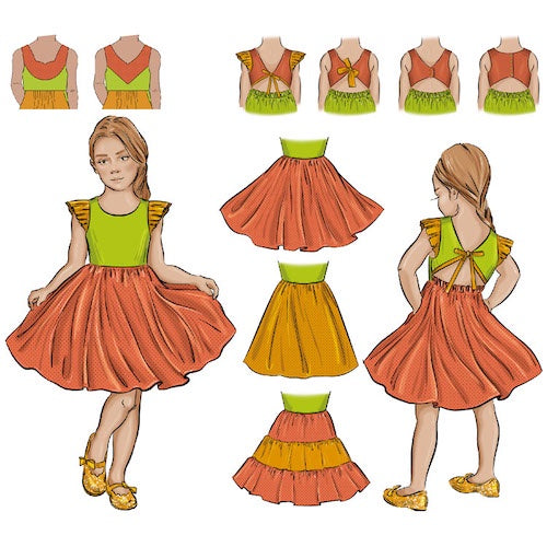 Tadah Patterns Festival Dress Sizes 1-12