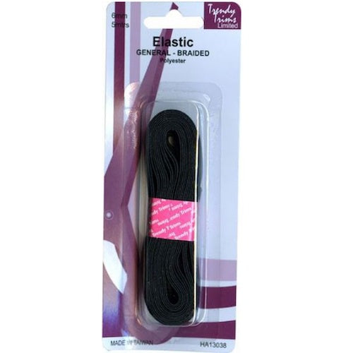 Elastic Black 6mm (5 metres)