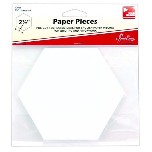 Hexagon Paper Pieces 2.5" x 100 pcs