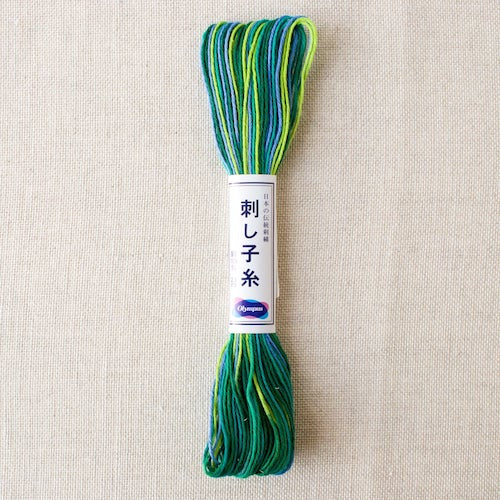 Olympus Sashiko Variegated Cotton Thread 77 Blue Green